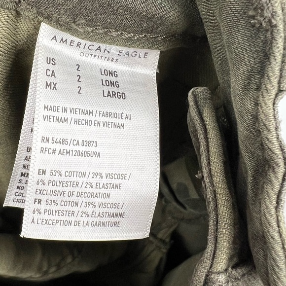 American Eagle Hi Rise Jegging Crop Pants Camo Green Size 2 Long - Picture 5 of 5